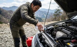 緊急時のラジエーター冷却水の補充手順