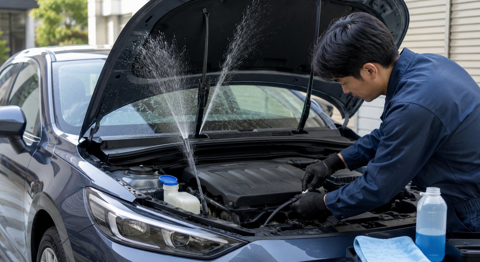 車のウォッシャー液が出ない原因と直し方